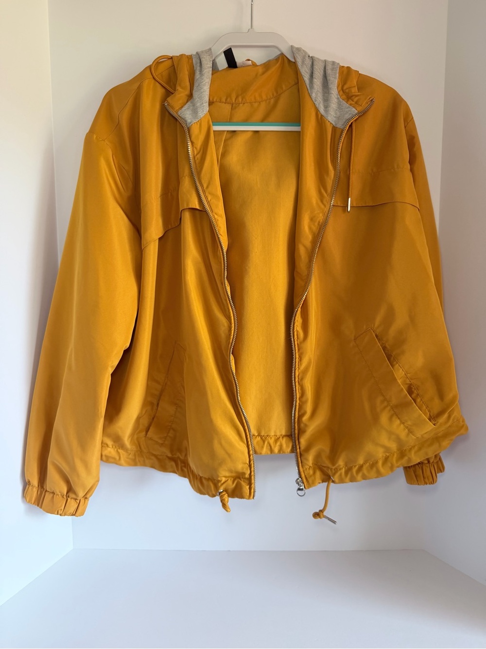 H&M Mustard Yellow Hooded Zip Jacket